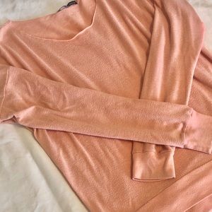 Slouchy peach colored sweater